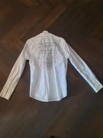 Originele bijzondere pure white blouse met doodskop maat L, Wit, Ophalen of Verzenden, Zo goed als nieuw, Halswijdte 41/42 (L)