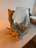 Vaas op Houten voet, Ophalen, Overige kleuren, Minder dan 50 cm, Glas