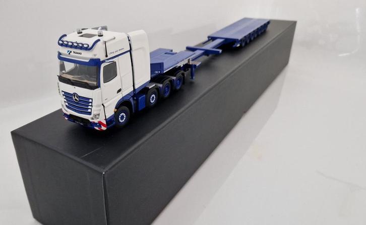 IMC Mercedes 8x4 met Semi-dieplader - Nieuw - 1:50, Hobby en Vrije tijd, Modelauto's | 1:50, Nieuw, Bus of Vrachtwagen, Overige merken