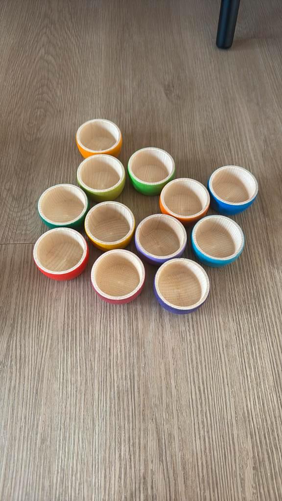 Grapat Houten Bakjes (12 stuks) zga nieuw!, Kinderen en Baby's, Speelgoed | Houten speelgoed, Zo goed als nieuw, Overige typen