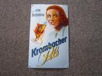 KROMBACHER EMAILLE RECLAMEBORD, Verzamelen, Biermerken, Ophalen, Zo goed als nieuw, Reclamebord, Plaat of Schild, Overige merken