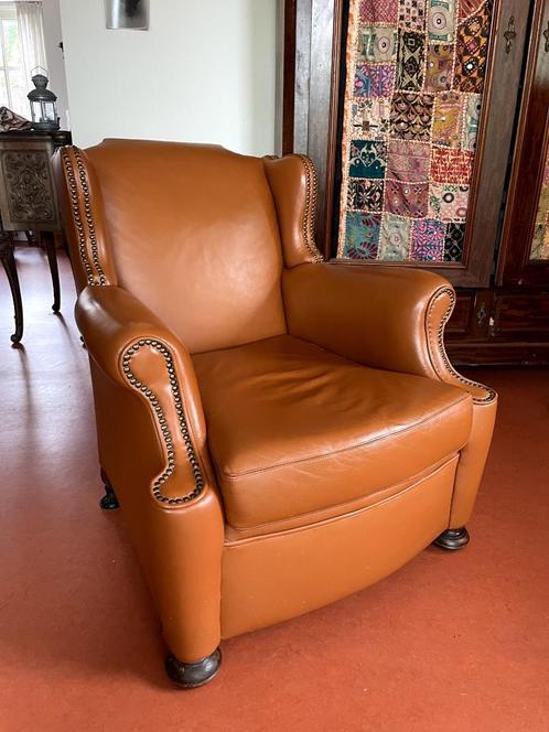 Leren fauteuil in perfecte staat, Huis en Inrichting, Fauteuils, Zo goed als nieuw, Leer, 50 tot 75 cm, Minder dan 75 cm, Ophalen