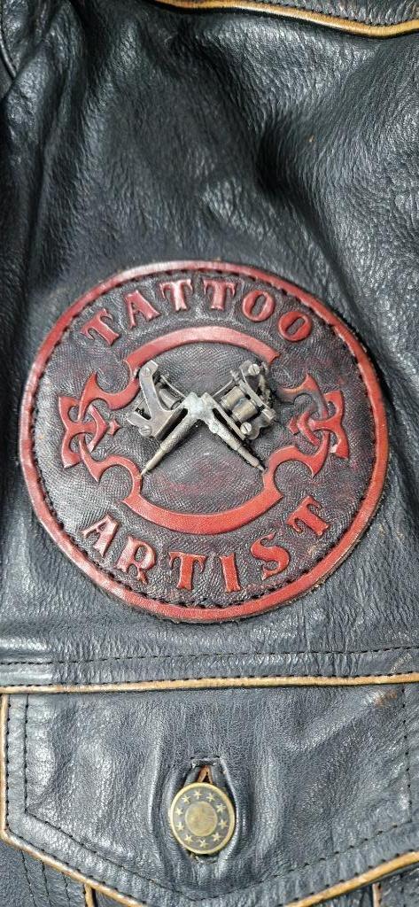 tattoo patch uniek!! ,,,,,leren jas, Kleding | Heren, Overige Herenkleding, Gedragen, Ophalen of Verzenden