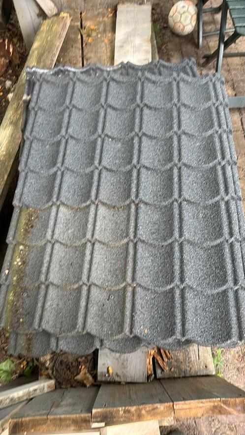 Dakpanplaten Aquaplan, Doe-het-zelf en Verbouw, Dakpannen en Dakbedekking, Gebruikt, Dakplaat of Dakpanplaat, Metaal, Zwart, 5 tot 10 m²