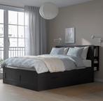 Ikea Brimnes bed met ombouw (160 x 200), Huis en Inrichting, Slaapkamer | Bedden, Ophalen, Wit, Tweepersoons, Zo goed als nieuw
