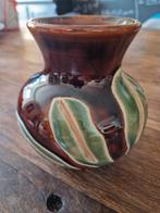 dk vaas bruin groen, Verzenden, Minder dan 50 cm, Groen, Glas