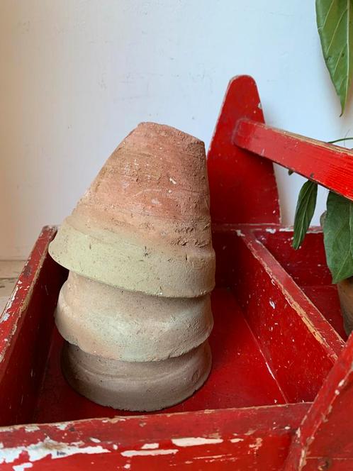 3 Franse handgemaakte terracotta potjes, Antiek en Kunst, Curiosa en Brocante, Ophalen of Verzenden
