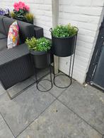 2 zwarten planten bakken, Ophalen of Verzenden, Zo goed als nieuw, Rond, Minder dan 60 cm