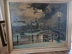 olieverf op linnen geschilderd   11o cm br  90 cm hoog, Antiek en Kunst, Ophalen of Verzenden