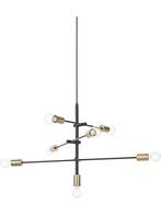Westwing Venja Hanglamp - Messing/Zwart, Ophalen, Zo goed als nieuw, Metaal, 75 cm of meer