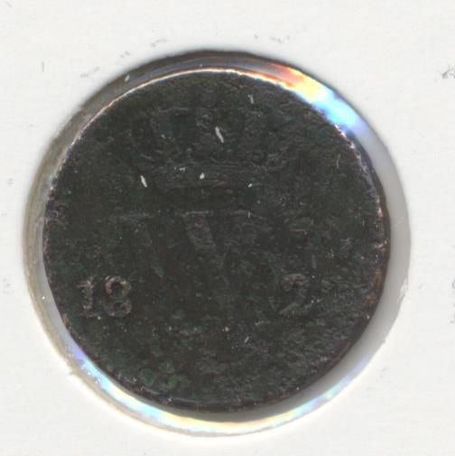 Nederland Halve cent 1822 Willem 1, Postzegels en Munten, Munten | Nederland, Ophalen of Verzenden, Koning Willem I, Overige waardes