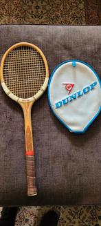 Oud houten tennis racket Dunlop Maxply+ hoes, Racket, Gebruikt, Ophalen of Verzenden, Dunlop