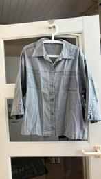 Grijze katoen/linnen blouse mt 50/52, Ophalen of Verzenden, Zo goed als nieuw, Maat 46/48 (XL) of groter, Grijs