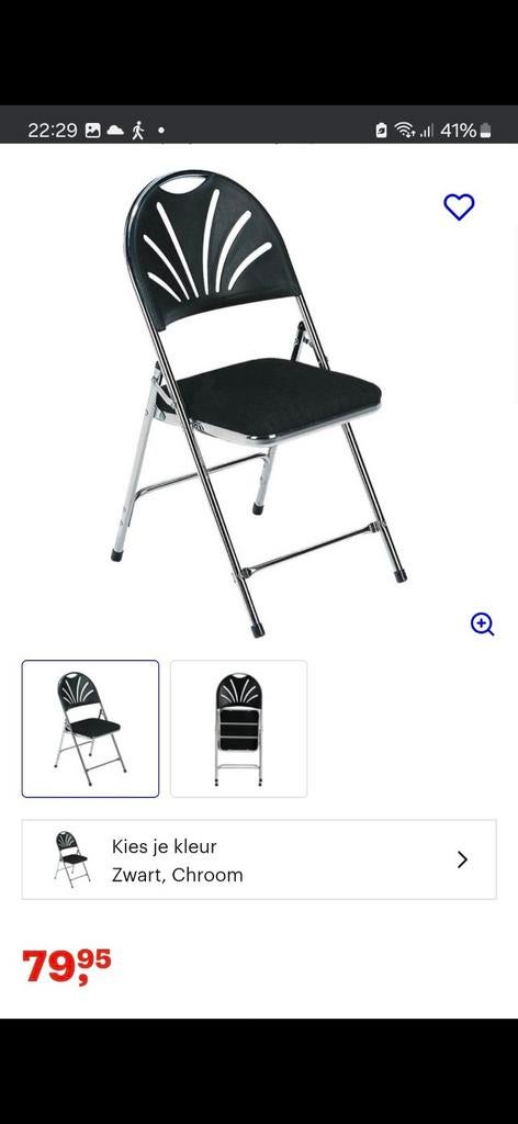 Chrohme klapstoelen te koop, Huis en Inrichting, Stoelen, Vijf, Zes of meer stoelen, Ophalen of Verzenden