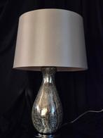 Prachtige zilver glas cracklé tafellamp 60 hoog, Ophalen, Zo goed als nieuw, Glas, 75 cm of meer
