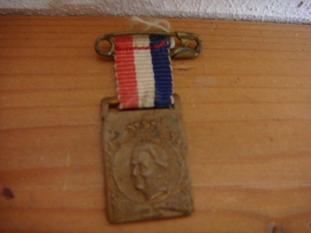 "Medaille" met afbeelding van koningin Wilhelmina, Verzamelen, Koninklijk Huis en Royalty, Ophalen of Verzenden, Gebruikt, Nederland