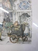 Tekening / prent Antiek Pieck  in zwarte lijst, Huis en Inrichting, Ophalen of Verzenden, 'T Olde Gre-j, Info@toldegrej.nl, Endepoelstraat 20f Didam