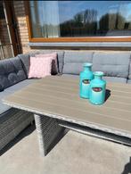 Wicker tuinset loungeset met tafel krukjes en hoekbank, Tuin en Terras, Ophalen, Zo goed als nieuw, Wicker, Eettafel