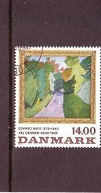 Denemarken schilderij, Ophalen of Verzenden, Denemarken, Gestempeld