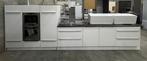 Nette Rechte Keuken Hoogglans Wit + Apparatuur GEDEMONTEERD, Wit, Enkelwandige keuken, Ophalen of Verzenden, Hoogglans of Gelakt