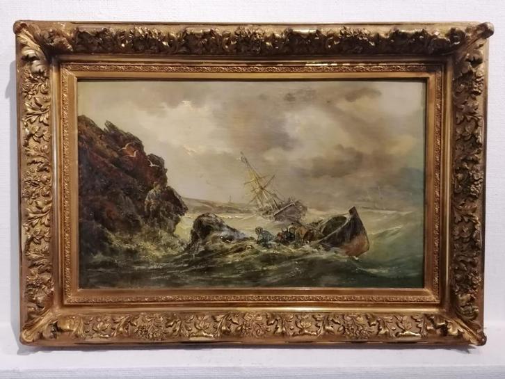 Antiek schilderij op doek, gesigneerd, Antiek en Kunst, Kunst | Schilderijen | Klassiek, Ophalen