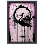 Banksy flamingo canvas + baklijst 50x70cm, Huis en Inrichting, Woonaccessoires | Schilderijen, Tekeningen en Foto's, Nieuw, Print