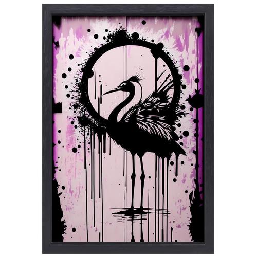 Banksy flamingo canvas + baklijst 50x70cm, Huis en Inrichting, Woonaccessoires | Schilderijen, Tekeningen en Foto's, Nieuw, Print