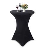 2 Statafels met zwarte hoezen., Ophalen, 50 tot 100 cm, Rond, Tot twee personen