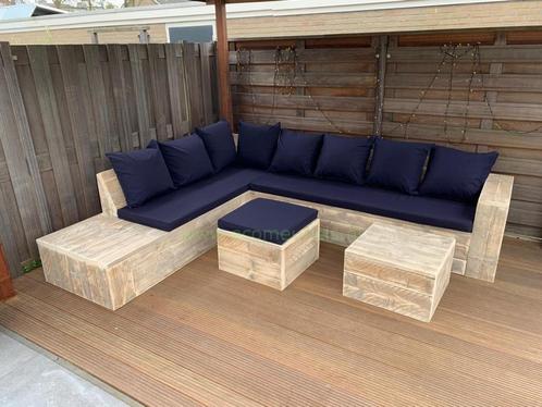 Steigerhout Lounge Hoekbank Loungeset, Huis en Inrichting, Woonaccessoires | Overige, Nieuw, Ophalen of Verzenden