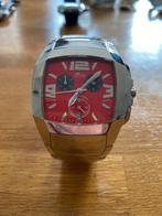 Lotus herenhorloge - Stalen band - Rode wijzerplaat, Verzamelen, Ophalen of Verzenden