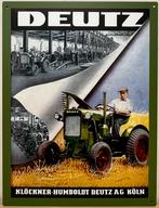 Deutz tractor klokner reclamebord van metaal wandbord, Nieuw, Reclamebord, Ophalen of Verzenden