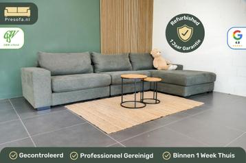 Grote Lounge bank donker groen grijs [Refurbished] beschikbaar voor biedingen