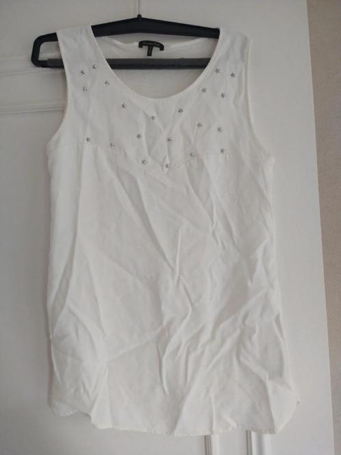 Blousje van Massimo Dutti, Kleding | Dames, Tops, Zo goed als nieuw, Maat 38/40 (M), Wit, Zonder mouw, Verzenden