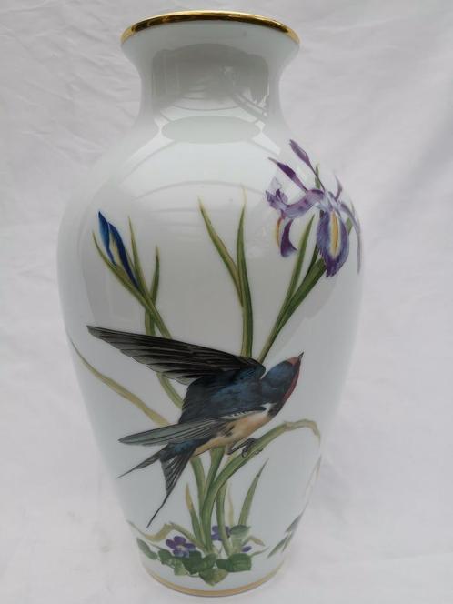 vintage Franklin Porcelain The Meadowland Bird Vase zwaluw, Antiek en Kunst, Antiek | Vazen, Ophalen of Verzenden