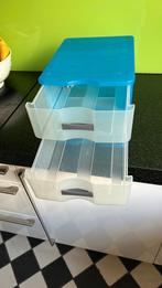 Ladekast kunstof blauw zgan 2 grote diepe lades, Kunststof, 1 of 2 laden, Zo goed als nieuw, Minder dan 100 cm