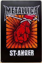 Metallica st-anger reclamebord van metaal wandbord, Nieuw, Ophalen of Verzenden