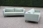 2 x zitbank bankstel pastel mint-groen stof (GEBRUIKT) bank, Huis en Inrichting, Ophalen, Gebruikt, Stof