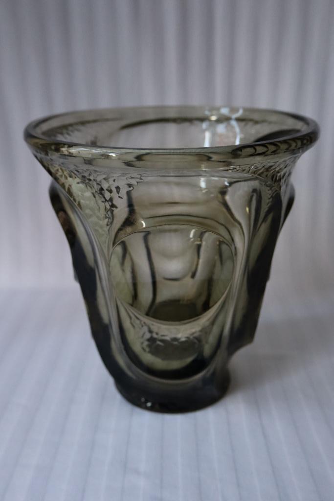 Antiek Art Deco August Walther & Sohne "Atlas" vaas c 1933, Antiek en Kunst, Antiek | Glas en Kristal, Ophalen of Verzenden