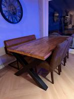 Industrieel Mangohout Woonkamer Set - Zeer Goede Staat!, Huis en Inrichting, 150 tot 200 cm, 200 cm of meer, Ophalen of Verzenden