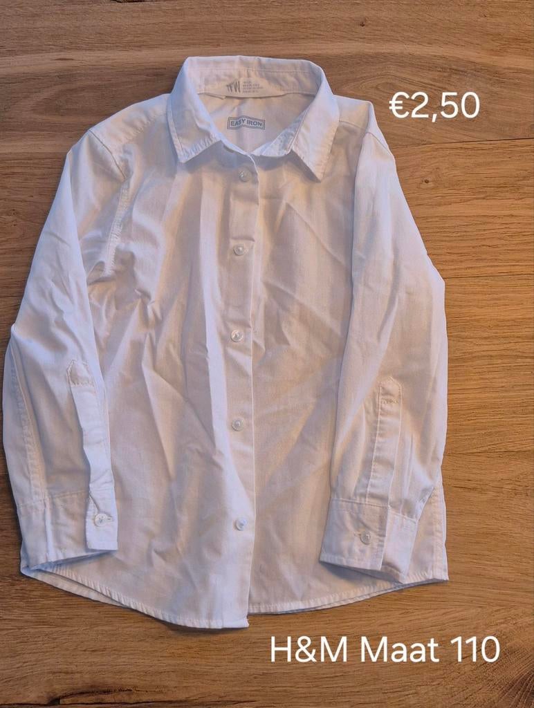 Wit H&M overhemd maat 110, Jongen of Meisje, H&M, Overhemd of Blouse, Ophalen of Verzenden