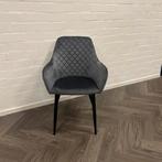 Fluwelen Eetkamerstoelen Grijs Blauw, Metaal, Blauw, Ophalen of Verzenden, Zo goed als nieuw