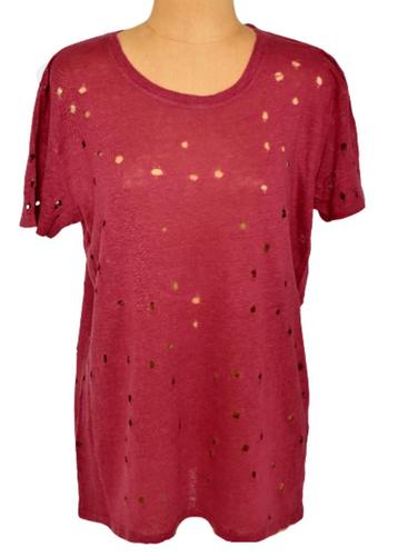 Nieuw IRO linnen topje, Clay top, burgundy, Mt. S beschikbaar voor biedingen