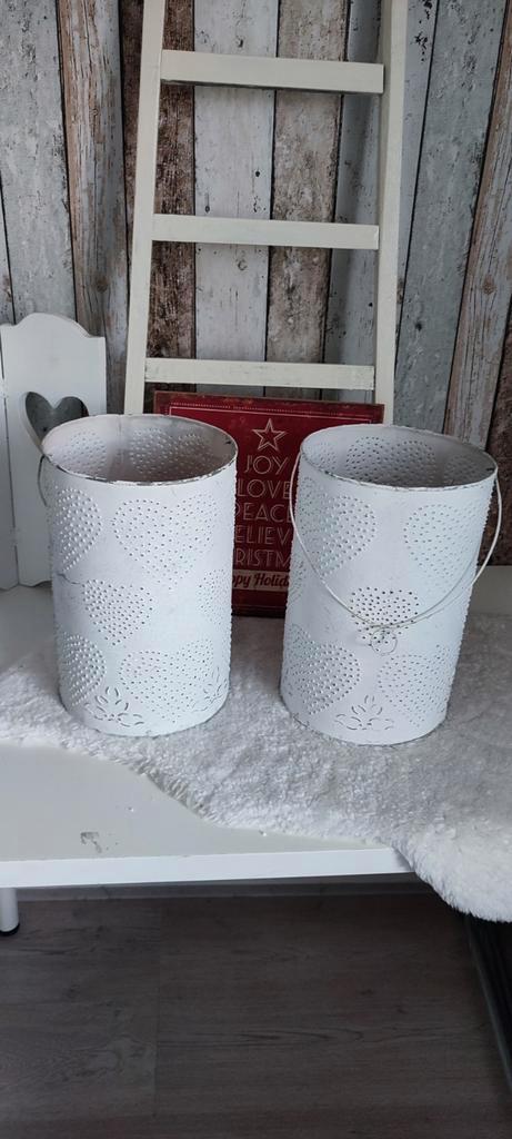 2 Metalen Windlichten - 30 cm, Diversen, Kerst, Gebruikt, Ophalen of Verzenden