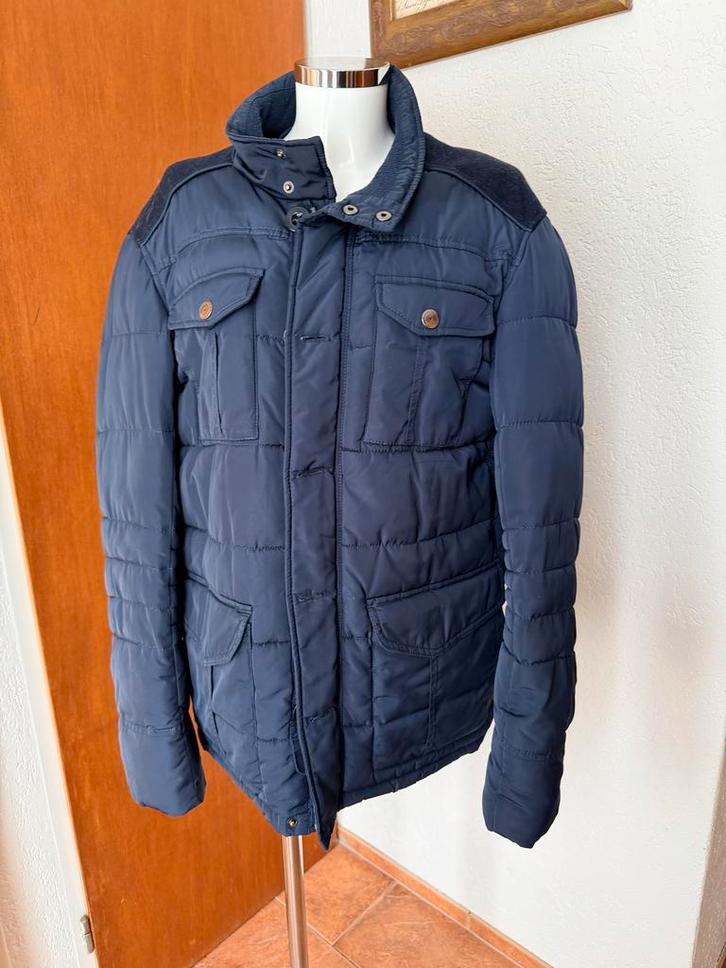 Heren gewatteerde winterjas - Maat XL, Kleding | Heren, Jassen | Winter, Zo goed als nieuw, Maat 56/58 (XL), Blauw, Ophalen of Verzenden