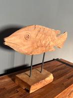 Teak houten vis beeld, Ophalen, Zo goed als nieuw, Dier
