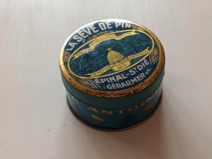 Oude Franse bonbon doos La Seve de Pin, Verzamelen, Blikken, Gebruikt, Overige, Overige merken, Ophalen of Verzenden