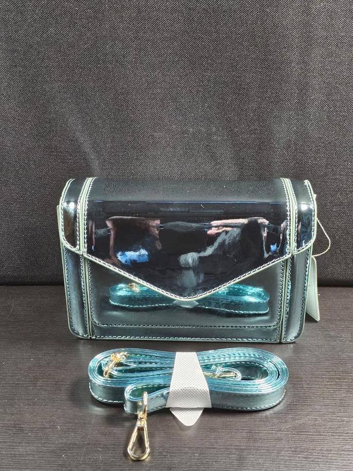 METALLIC SCHOUDERTASJE- BLUE, Sieraden, Tassen en Uiterlijk, Tassen | Damestassen, Nieuw, Schoudertasje, Blauw, Ophalen of Verzenden