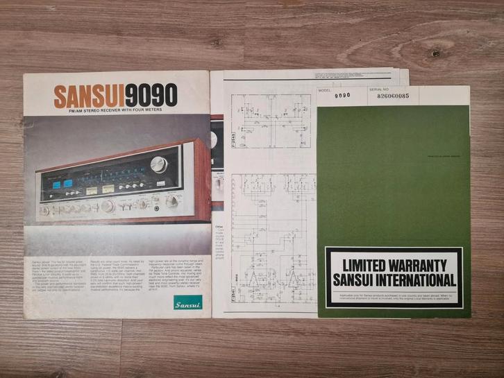 Sansui 9090 origineel prospect, Audio, Tv en Foto, Versterkers en Receivers, Zo goed als nieuw, Minder dan 60 watt, Overige merken