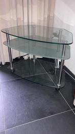 Modern glazen tv-meubel, Ophalen, 50 tot 100 cm, Minder dan 100 cm, 25 tot 50 cm