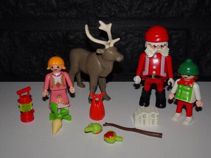 00 - Kerst S - Kerstman met rendier en kinderen, Kinderen en Baby's, Speelgoed | Playmobil, Gebruikt, Ophalen of Verzenden